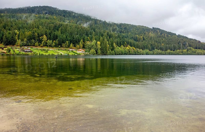Waterside scenery around Gerardmer in France, a commune in the Vosges department in Grand Est in northeastern France