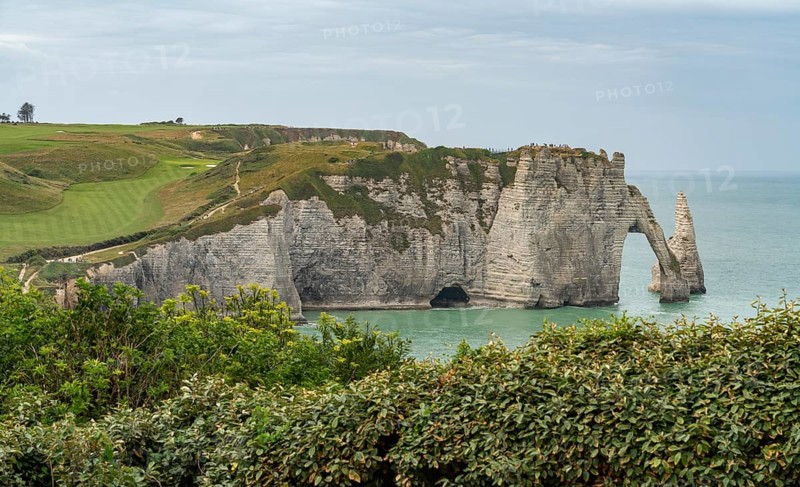 Coastal scenery around Etretat, a commune in the Seine-Maritime department in the Normandy region of Northwestern France
