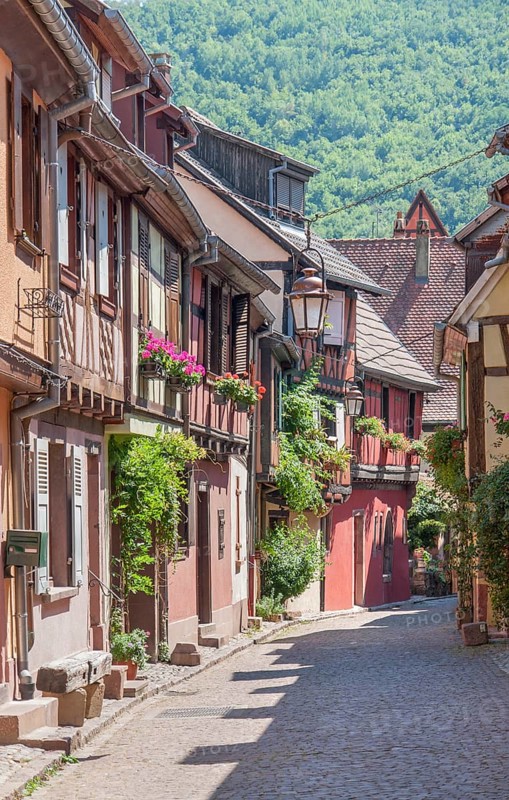 Idyllic scenery in Kaysersberg, a city in Alsace, France