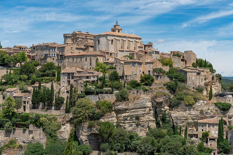 Scenery around Gordes, a comune in the Provence region of southern France at summer time