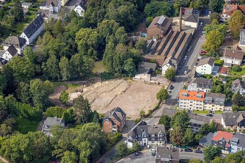 Aerial view, brownfield next to Alte Gießerei vom Bruch in Gevelsberg, Ruhr area, North Rhine-Westphalia, Germany, construction site, brownfield, DE, Europe, Gevelsberg, aerial view, aerial photography, aerial photography, overview, bird's-eye view, overview