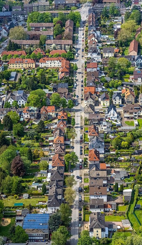 Aerial view, residential area Erlenstraße in Zweckel, Gladbeck, Ruhr area, North Rhine-Westphalia, Germany, DE, Europe, property tax, real estate, aerial view, aerial photography, aerial photography, overview, bird's-eye view, residential complex, living and living, residential area, residential buildings, residential quality, residential neighbourhood, birds-eyes view, overview