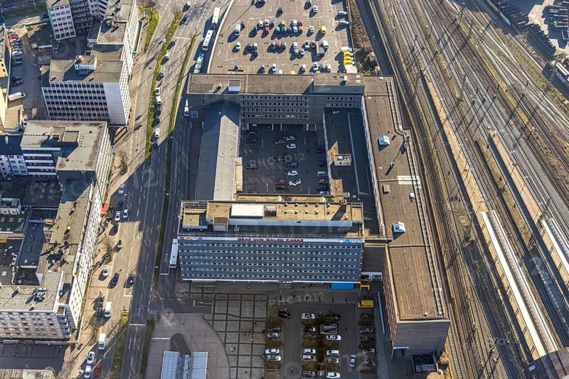 Aerial view, Graf von Galen Carrée, medium-sized town, Hagen, Ruhr area, North Rhine-Westphalia, Germany, DE, Europe, aerial view, aerial photography, aerial photography, car park, overview, bird's-eye view, overview, Graf von Galen Carrée