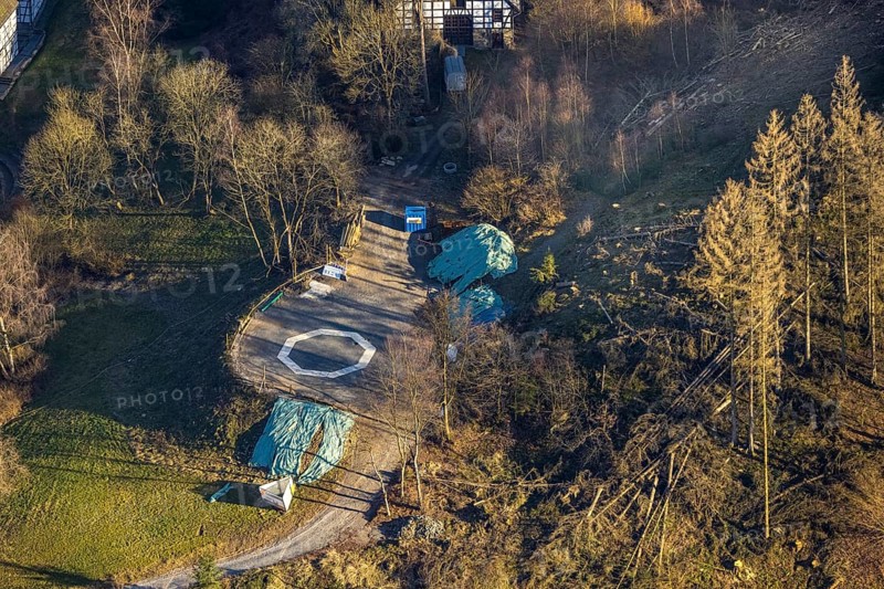 Aerial photograph, LWL-Freilichtmuseum Hagen, Eilpe, Hagen, Ruhr area, North Rhine-Westphalia, Germany, DE, Europe, open-air museum, aerial photograph, aerial photography, aerial photography, museum, Mäckingerbach, overview, bird's-eye view, forest, forest area, birds-eyes view, overview