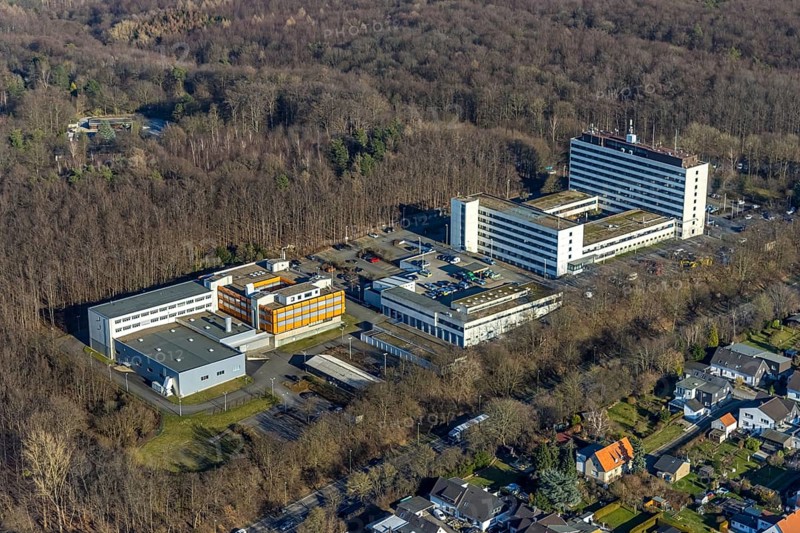 Aerial photograph, Information and Technology North Rhine-Westphalia - Hagen branch, Hagen district police authority, Altenhagen, Hagen, Ruhr area, North Rhine-Westphalia, Germany, eye of the law, authority, DE, Europe, Hoheleye, aerial photograph, aerial photography, aerial photography, law enforcement officer, police, state authority, state power, overview, bird's-eye view, overview