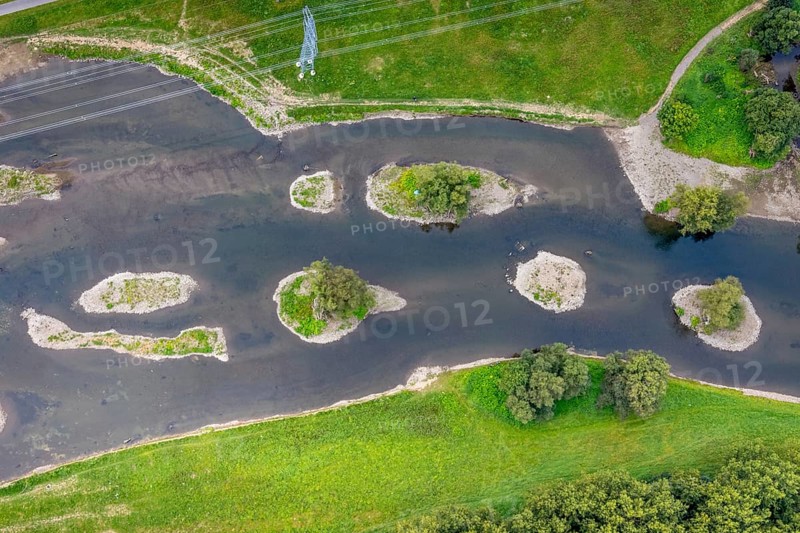Aerial photo, renaturalisation measure river Lenne and Lenneauen in the district Lennetal in Hagen, Ruhr area, North Rhine-Westphalia, Germany, floodplain landscape, DE, Europe, Hagen, aerial photo, aerial photography, aerial photography, nature reserve, overview, bird's-eye view, overview, renaturalised river, eco-project