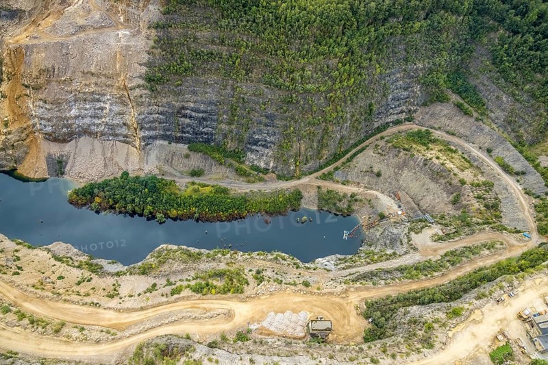 Aerial view, Donnerkuhle quarry Hagen Halden in the district Lennetal in Hagen, Ruhr area, North Rhine-Westphalia, Germany, DE, Europe, Hagen, aerial view, aerial photography, aerial photography, overview, bird's-eye view, overview