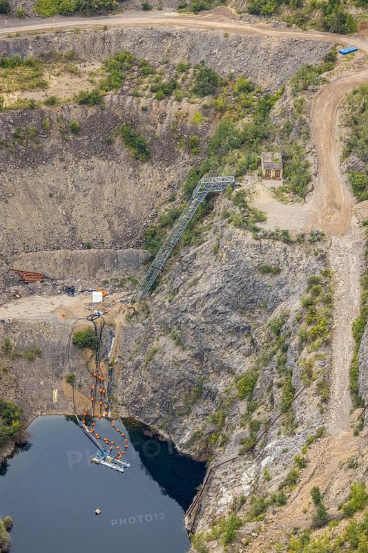 Aerial view, Donnerkuhle quarry Hagen Halden in the district Lennetal in Hagen, Ruhr area, North Rhine-Westphalia, Germany, DE, Europe, Hagen, aerial view, aerial photography, aerial photography, overview, bird's-eye view, overview