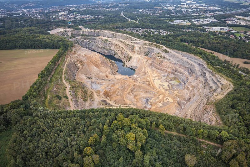 Aerial view, Donnerkuhle quarry Hagen Halden in the district Lennetal in Hagen, Ruhr area, North Rhine-Westphalia, Germany, DE, Europe, Hagen, aerial view, aerial photography, aerial photography, overview, bird's-eye view, overview