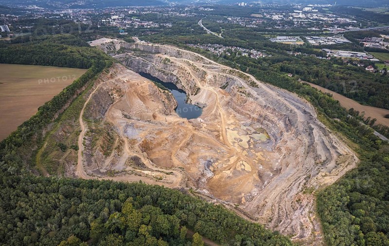 Aerial view, Donnerkuhle quarry Hagen Halden in the district Lennetal in Hagen, Ruhr area, North Rhine-Westphalia, Germany, DE, Europe, Hagen, aerial view, aerial photography, aerial photography, overview, bird's-eye view, overview