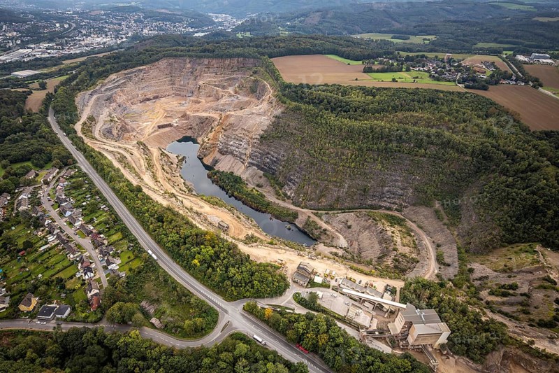 Aerial view, Donnerkuhle quarry Hagen Halden in the district Lennetal in Hagen, Ruhr area, North Rhine-Westphalia, Germany, DE, Europe, Hagen, aerial view, aerial photography, aerial photography, overview, bird's-eye view, overview