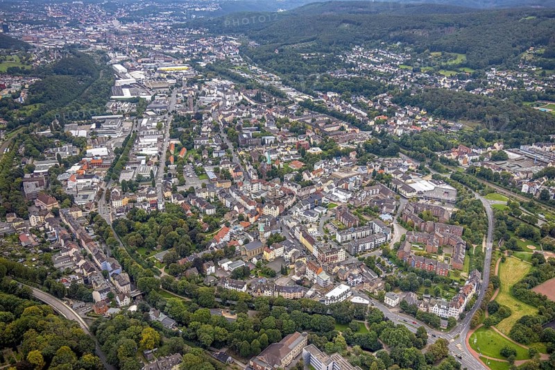 Aerial view, view of Haspe district in Hagen, Ruhr area, North Rhine-Westphalia, Germany, DE, Europe, Hagen, aerial view, aerial photography, aerial photography, overview, bird's-eye view, overview