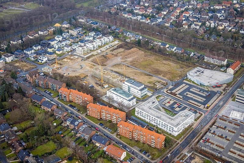 Paracelsuspark development area with innovation centre and new residential buildings, SCI:Q Science Quarter Hamm, Bad Hamm, Hamm, Ruhr area, North Rhine-Westphalia, Germany, education, educational institution, DE, Europe, business park, property tax, real estate, industrial area, aerial view, aerial photography, aerial photography, Marker Allee, Rhine-Ruhr metropolitan region, Paracelsuspark, Science Quarter Hamm, Techpark, overview, university, bird's-eye view, science quarter, residential area, living and living, residential area, residential buildings, residential quality, residential quarter, residential estate, birds-eyes view, overview