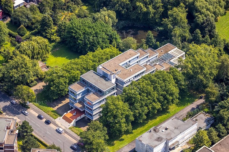 Aerial view, LAG Regional Labour Court Hamm in Uentrop, Hamm, Ruhr area, North Rhine-Westphalia, Germany, DE, Europe, birds-eyes view, aerial photography, aerial photography, overview, bird's eye view