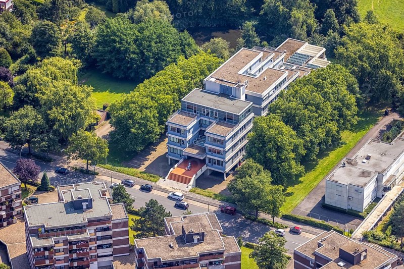 Aerial view, LAG Regional Labour Court Hamm in Uentrop, Hamm, Ruhr area, North Rhine-Westphalia, Germany, DE, Europe, birds-eyes view, aerial photography, aerial photography, overview, bird's eye view