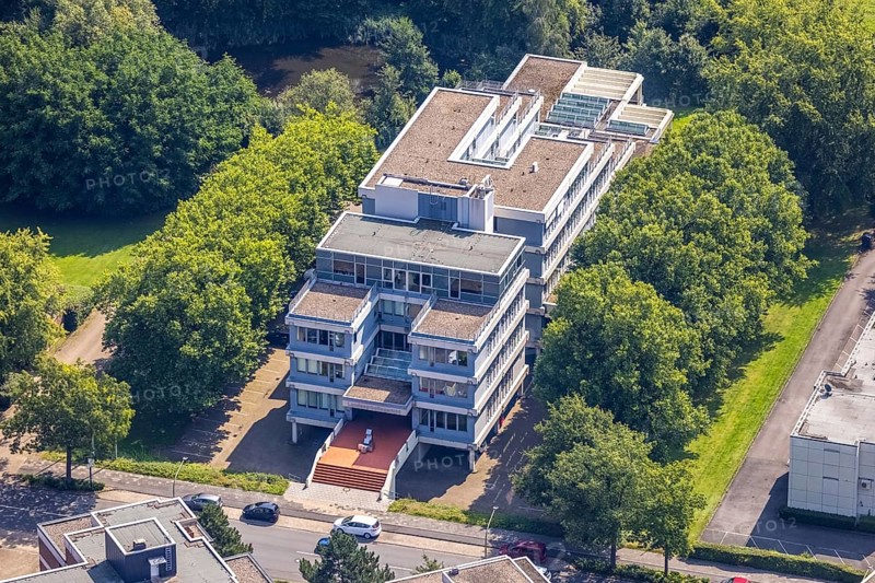 Aerial view, LAG Regional Labour Court Hamm in Uentrop, Hamm, Ruhr area, North Rhine-Westphalia, Germany, DE, Europe, birds-eyes view, aerial photography, aerial photography, overview, bird's eye view