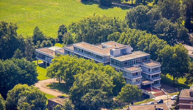 Aerial view, LAG Regional Labour Court Hamm in Uentrop, Hamm, Ruhr area, North Rhine-Westphalia, Germany, DE, Europe, birds-eyes view, aerial photography, aerial photography, overview, bird's eye view
