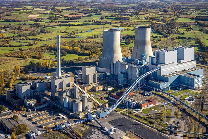 Aerial view, RWE power station Westfalen in the district Uentrop in Hamm, Ruhr area, North Rhine-Westphalia, Germany, DE, Europe, Hamm, power station, power station plant, aerial view, aerial photography, aerial photography, overview, bird's-eye view, overview