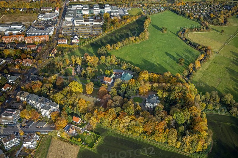 Aerial view, Haus Kentrop an der Marker Allee im Stadtteil Mitte in Hamm, Ruhr area, North Rhine-Westphalia, Germany, DE, Europe, property tax, Hamm, real estate, landlord living, aerial view, aerial photography, aerial photography, overview, bird's eye view, living and life, residential buildings, quality of living, birds-eyes view, overview