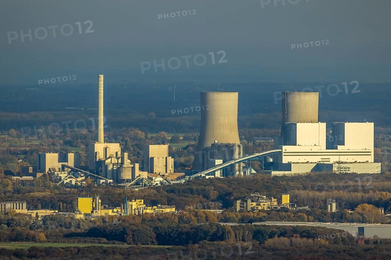Aerial view, RWE power plant Westfalen in the district Uentrop in Hamm, Ruhr area, North Rhine-Westphalia, Germany, DE, Europe, Hamm, power plant, aerial view, aerial photography, aerial photography, overview, bird's eye view, birds-eyes view, overview