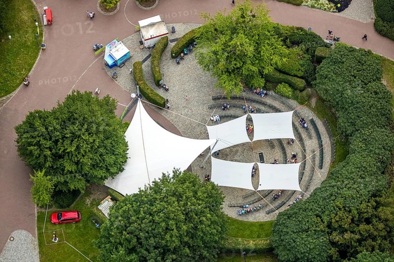 Aerial photo, Maximilianpark leisure park, sun sail, Uentrop, Hamm, Ruhr area, North Rhine-Westphalia, Germany, DE, Europe, leisure facility, leisure activities, leisure park, leisure enjoyment, aerial photo, aerial photography, aerial photography, MaxiPark, overview, bird's-eye view, birds-eyes view, overview