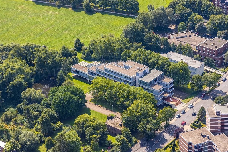 Aerial view, LAG Regional Labour Court Hamm in Uentrop, Hamm, Ruhr area, North Rhine-Westphalia, Germany, DE, Europe, birds-eyes view, aerial photography, aerial photography, overview, bird's eye view