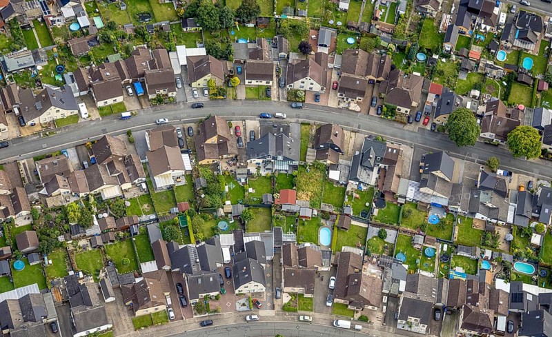 Aerial view, colliery housing estate Alte Kolonie with Beverstraße, Eckeystraße, Robert-Haase-Straße, Beverkramenstraße, Zum Torksfeld in the district of Herringen in Hamm, Ruhr area, North Rhine-Westphalia, Germany, workers' housing estate, miners' housing estate, DE, Europe, property tax, Hamm, real estate, aerial view, aerial photography, aerial photography, overview, bird's eye view, housing estate, living and living, residential area, residential buildings, quality of living, residential neighbourhood, housing estate, birds-eyes view, overview