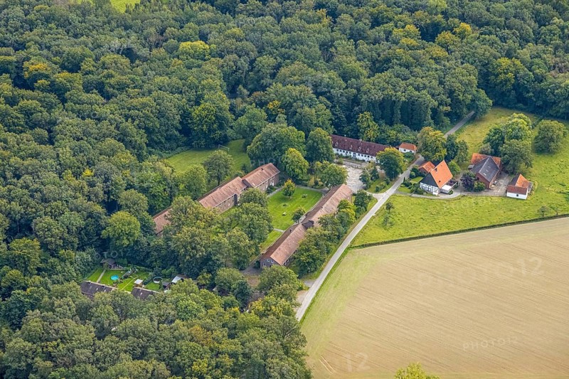Aerial view, Eilmser Wald in Eilmsen in Welver, Ruhr area, North Rhine-Westphalia, Germany, DE, Europe, aerial view, aerial photography, aerial photography, overview, bird's-eye view, Welver, birds-eyes view, overview