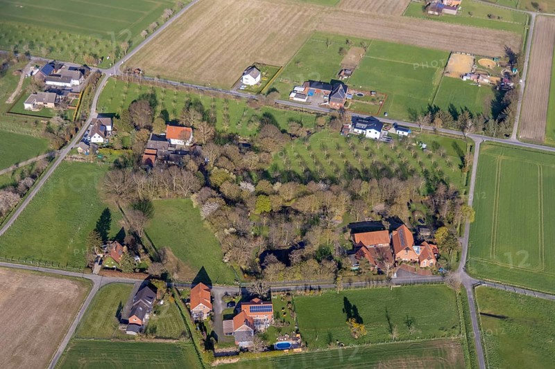 Aerial photograph, Otmar Alt Foundation, Uentrop, Hamm, Ruhr area, North Rhine-Westphalia, Germany, DE, Europe, art, artwork, aerial photograph, aerial photography, aerial photography, Obere Rothe, park, foundation, overview, bird's-eye view, overview