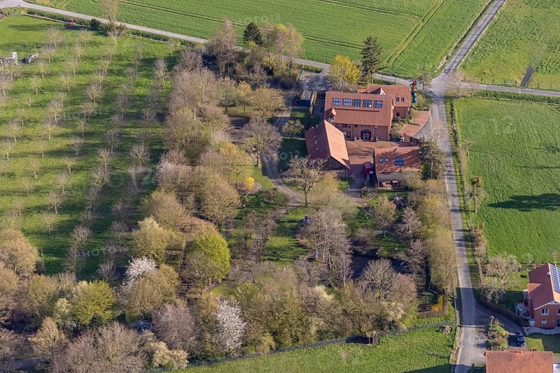 Aerial photograph, Otmar Alt Foundation, Uentrop, Hamm, Ruhr area, North Rhine-Westphalia, Germany, DE, Europe, art, artwork, aerial photograph, aerial photography, aerial photography, Obere Rothe, park, foundation, overview, bird's-eye view, overview