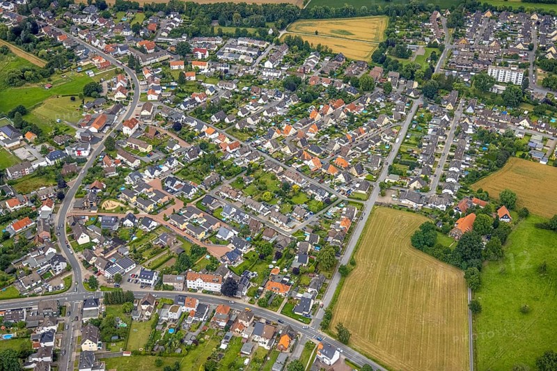 Aerial view, aerial view Braam-Ostwennemar, workers' housing estate Ostwennemar, Uentrop, Hamm, Ruhr area, North Rhine-Westphalia, Germany, miners' housing estate, DE, Europe, property tax, real estate, aerial view, aerial photography, aerial photography, overview, bird's-eye view, housing estate, living and living, residential area, residential buildings, housing quality, housing estate, birds-eyes view, overview