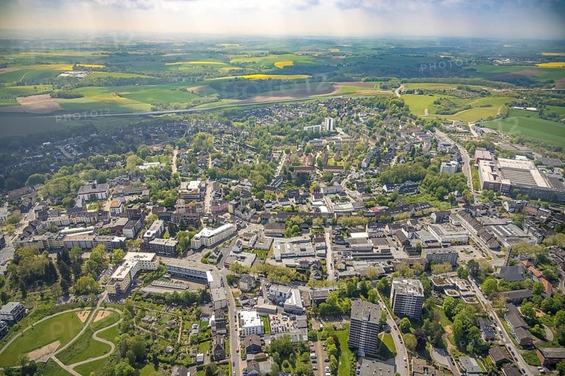 Aerial view, Heiligenhaus, Ruhr area, North Rhine-Westphalia, Germany, DE, Europe, aerial view, aerial photography, aerial photography, overview, bird's eye view, birds-eyes view, overview