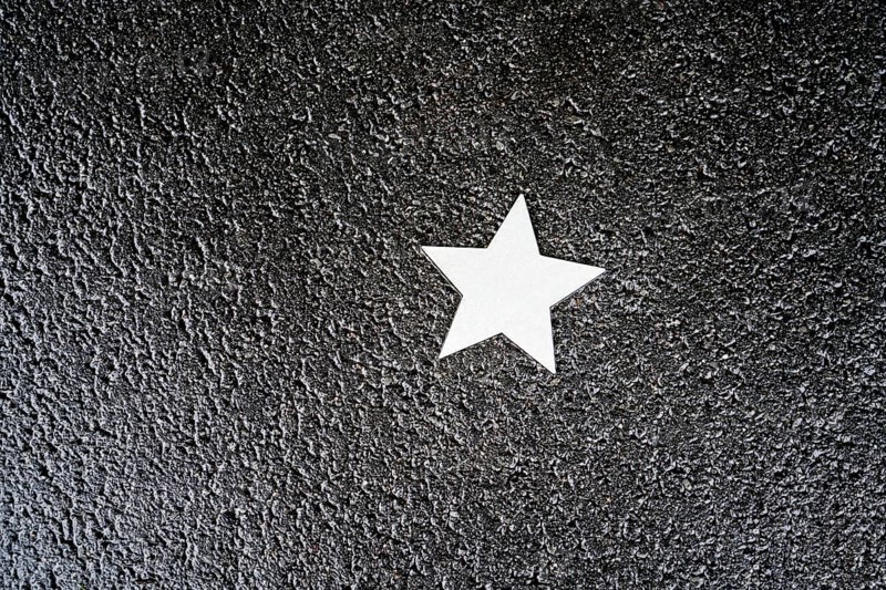 Stars on sidewalk as memorial for Nazi victims, Tilbeck Abbey, Tilbeck foundation, Havixbeck, Muensterland, North Rhine-Westphalia, Germany