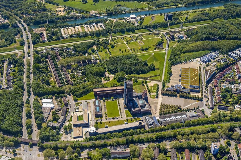 Aerial view, industrial park Nordstern, Nordsternpark, Heßler, Gelsenkirchen, Ruhr area, North Rhine-Westphalia, Germany, DE, Europe, birds-eyes view, aerial photography, aerial photography, overview, bird's eye view, commercial sites, commercial areas