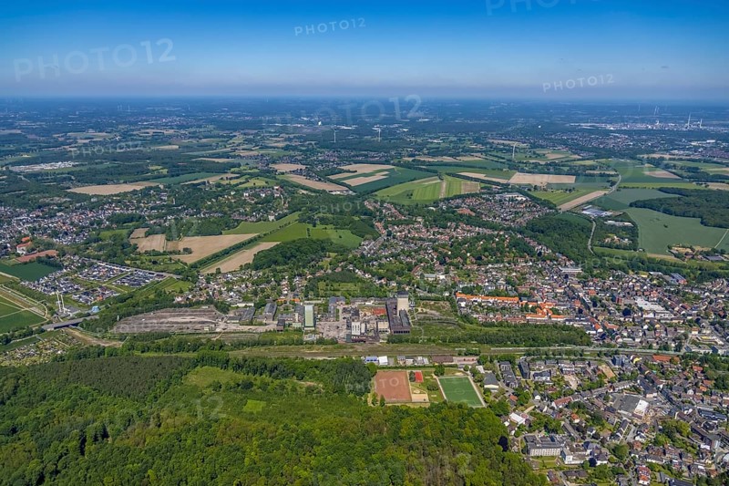 Aerial view, New Westerholt Colliery, Hassel, Gelsenkirchen, Ruhr area, North Rhine-Westphalia, Germany, DE, Europe, birds-eyes view, aerial photography, aerial photography, overview, overview, bird's eye view
