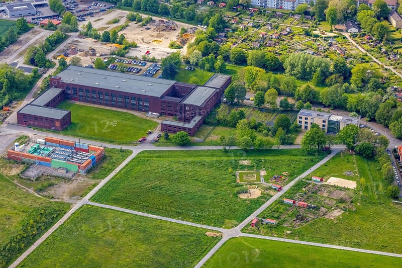 Aerial view, area of Hugo Schacht 2 colliery, Buer, Gelsenkirchen, Ruhr area, North Rhine-Westphalia, Germany, Brößweg, DE, Europe, aerial view, aerial photography, aerial photography, museum, sight, overview, bird's eye view, colliery, birds-eyes view, historical, overview