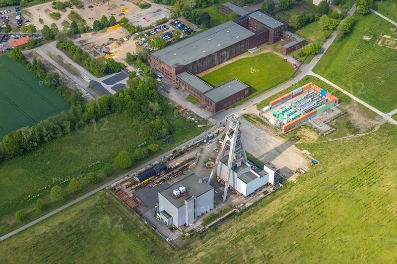 Aerial view, Hugo Schacht 2 colliery, Buer, Gelsenkirchen, Ruhr area, North Rhine-Westphalia, Germany, Brößweg, DE, Europe, winding tower, aerial view, aerial photography, aerial photography, museum, sight, overview, bird's eye view, colliery, birds-eyes view, historical, overview