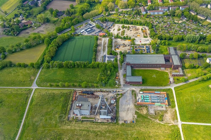 Aerial view, Hugo Schacht 2 colliery, Buer, Gelsenkirchen, Ruhr area, North Rhine-Westphalia, Germany, Brößweg, DE, Europe, aerial view, aerial photography, aerial photography, museum, sight, overview, bird's eye view, colliery, birds-eyes view, historical, overview