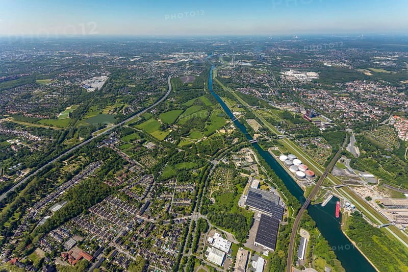 Aerial view, industrial park Nordstern, Nordsternpark, Heßler, Gelsenkirchen, Ruhr area, North Rhine-Westphalia, Germany, DE, Europe, birds-eyes view, aerial photography, aerial photography, overview, bird's eye view, commercial sites, commercial areas