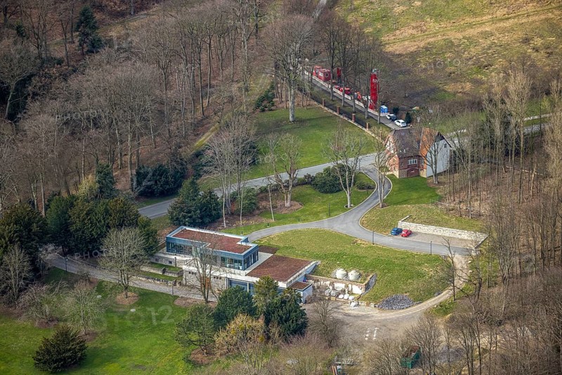 Aerial view, building at Haraldstraße in Kruppwald, Essen-Bredeney, Essen, Ruhr area, North Rhine-Westphalia, Germany, DE, Europe, aerial view, aerial photography, aerial photography, overview, bird's-eye view, birds-eyes view, overview