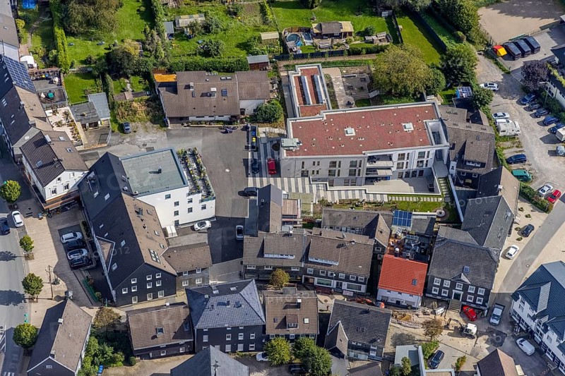 Aerial view, new building Haus an der Kirche Bethel.regional in the district Voerde in Ennepetal, Ruhr area, North Rhine-Westphalia, Germany, care and nursing, DE, Ennepetal, Europe, aerial view, aerial photography, aerial photography, overview, bird's eye view, assisted living, birds-eyes view, overview