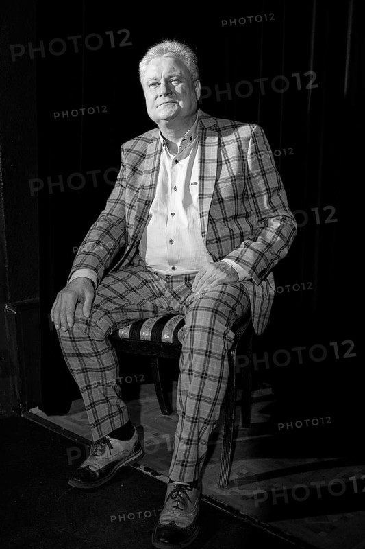 Günter Rüdiger, actor, artistic director, director, Zimmertheater, Steglitz, photo rehearsal Gesungenes und Gesagtes, 12.09.2025, Berlin, Germany < english> Günter Rüdiger, actor, artistic director, photo rehearsal of Gesungenes und Gesagtes, September 12, 2025, Germany Note: the photo was subsequently converted to b/w