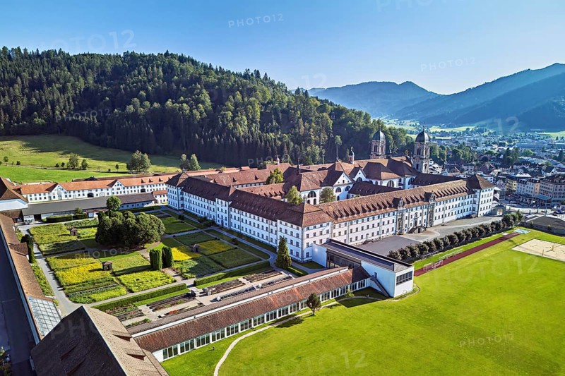 Benedictine abbey, monastery, place of pilgrimage, Einsiedeln, Canton Schwyz, Switzerland
