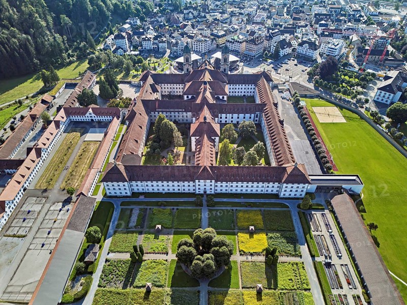 Benedictine abbey, monastery, place of pilgrimage, Einsiedeln, Canton Schwyz, Switzerland