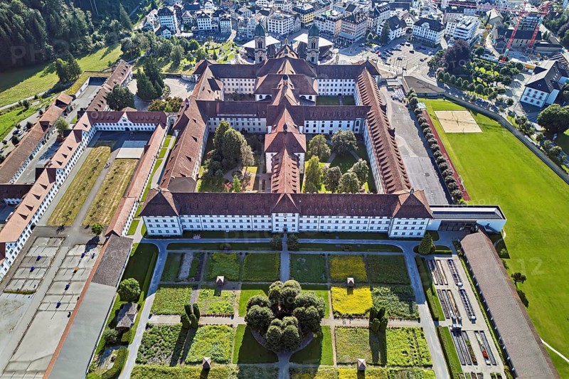 Benedictine abbey, monastery, place of pilgrimage, Einsiedeln, Canton Schwyz, Switzerland