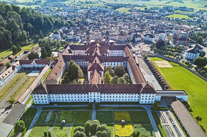 Benedictine abbey, monastery, place of pilgrimage, Einsiedeln, Canton Schwyz, Switzerland
