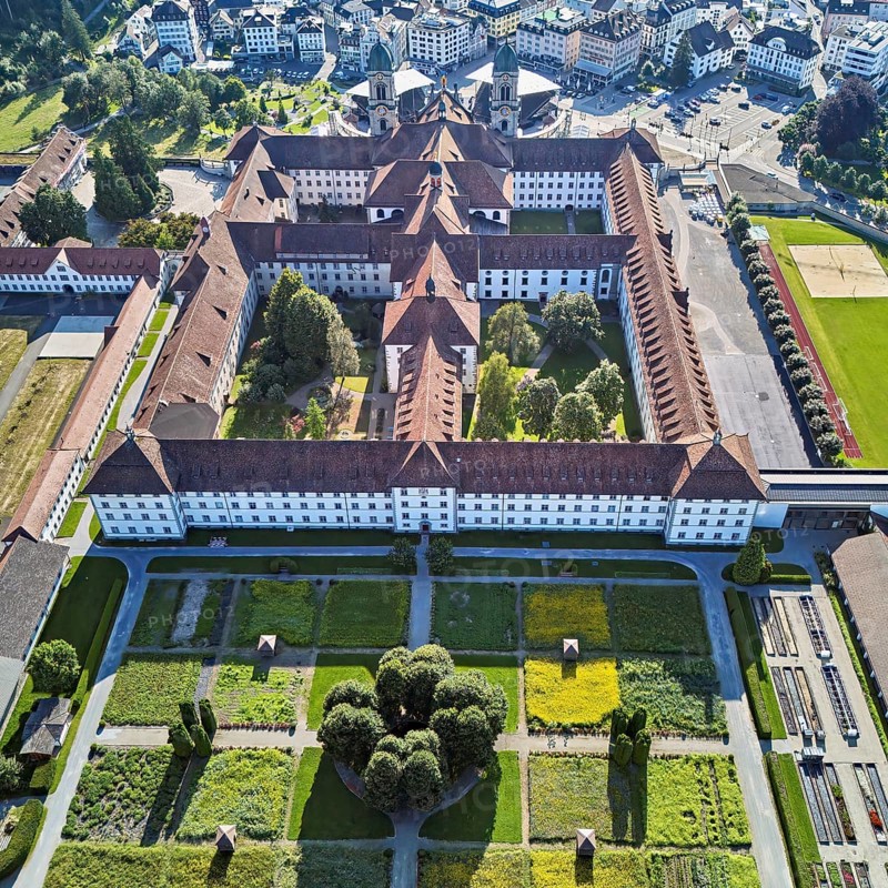 Benedictine abbey, monastery, place of pilgrimage, Einsiedeln, Canton Schwyz, Switzerland