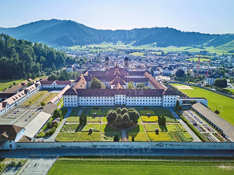 Benedictine abbey, monastery, place of pilgrimage, Einsiedeln, Canton Schwyz, Switzerland