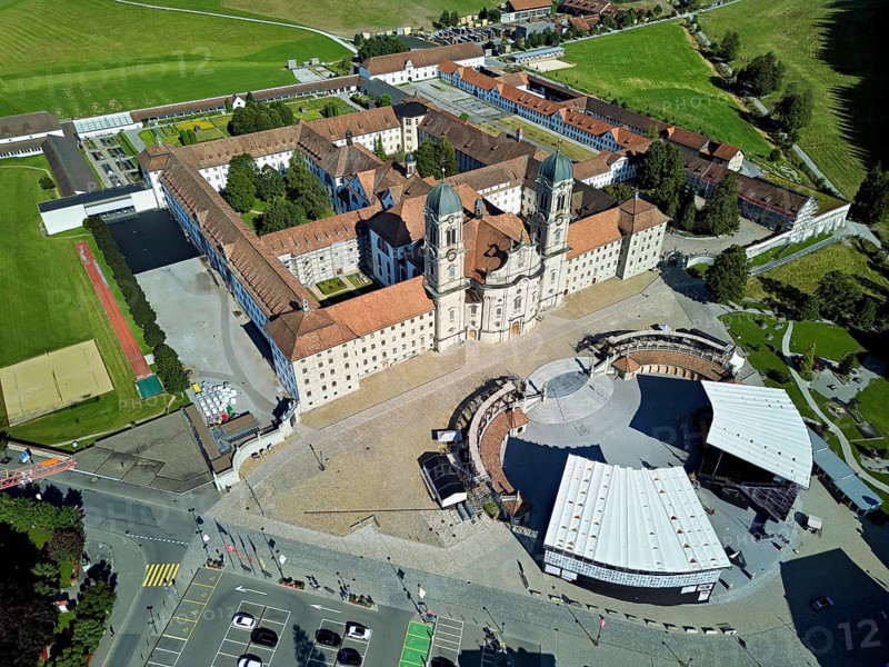 Benedictine abbey, monastery, place of pilgrimage, Einsiedeln, Canton Schwyz, Switzerland