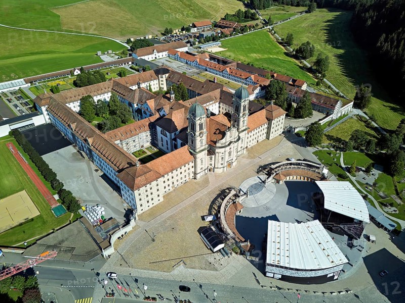 Benedictine abbey, monastery, place of pilgrimage, Einsiedeln, Canton Schwyz, Switzerland